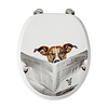 Allibert Toiletzitting Allibert Decor Business Dog 37,3x5,6x44,8 cm MDF Inox Scharnieren