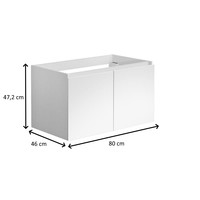 Onderkast Allibert Alma 80x47,2x46 cm Soft-Close Deuren Glanzend Wit (wastafel optioneel)