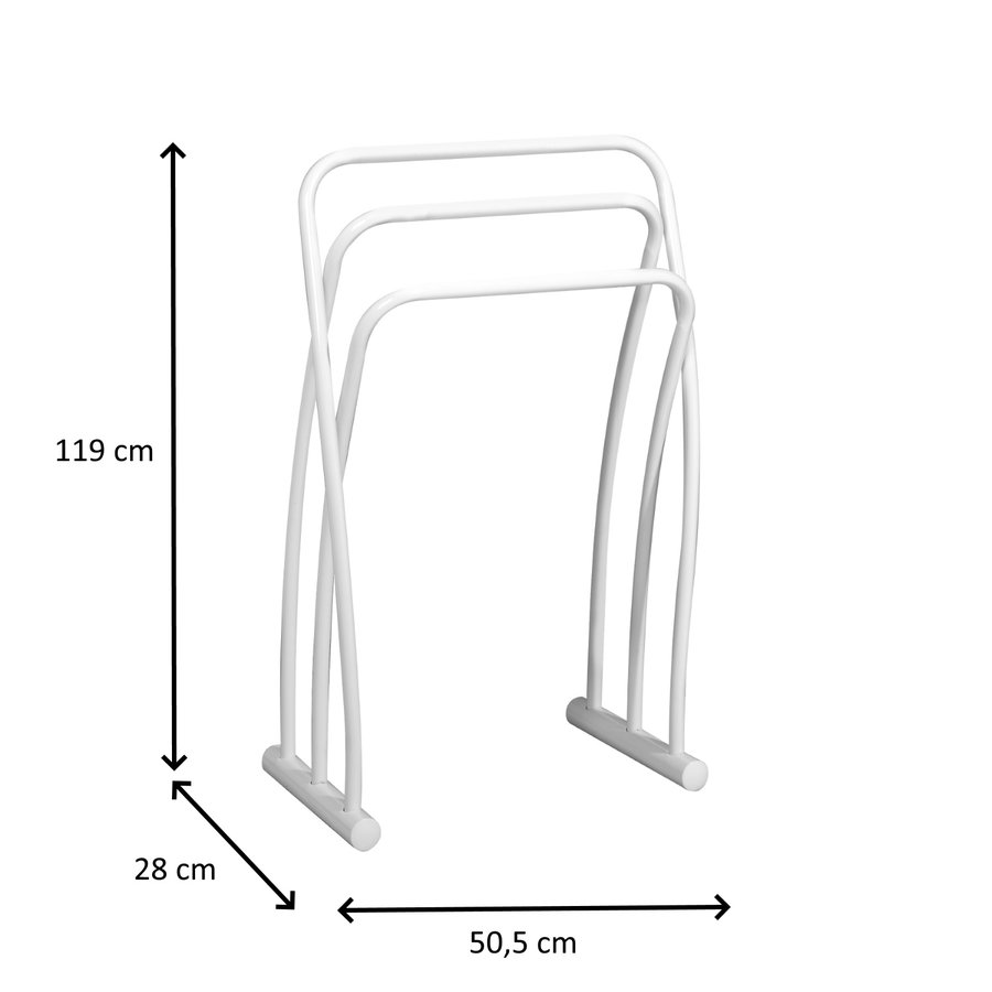 Handdoekhouder Allibert Hendaye met Drie Stangen Vrijstaand Wit