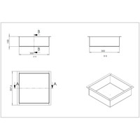 Inbouwnis Wiesbaden 30x30x10 cm RVS Mat Zwart