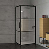 Douchecabine Riho Grid met Klapdeur 100x90 cm 6mm Helderglas Zwarte Profielen