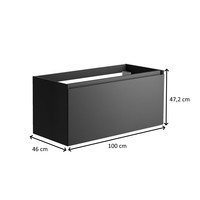 Onderkast Allibert Nordik 100x46x47,2 cm Gelakt MDF Ultra Mat Zwart (wastafel optioneel)