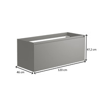 Onderkast Allibert Nordik 120x46x47,2 cm Gelakt MDF Ultra Mat Grijs (wastafel optioneel)