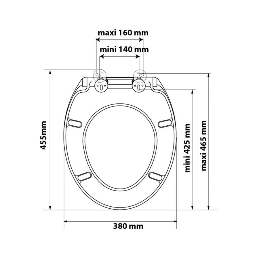 Toiletzitting Allibert Karma Kunststof 38x6,6x45,5 cm Soft-Close Afklikbaar Wit