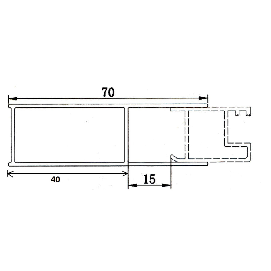 Verbredingsprofiel AQS Frame 4 tot 5.5x200 cm Mat Zwart