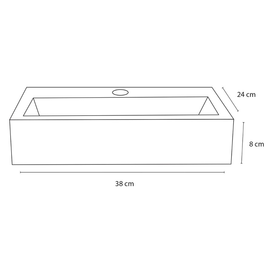 Fonteinset Differnz Mix En Match Force 38x24x8 cm Licht Beton (Keuze Uit 5 Kleuren Kranen)