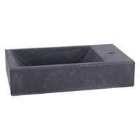 Fonteinset Differnz Mix En Match Force 40x22x9 cm Natuursteen Bombai Black (Keuze Uit 5 Kleuren Kranen)