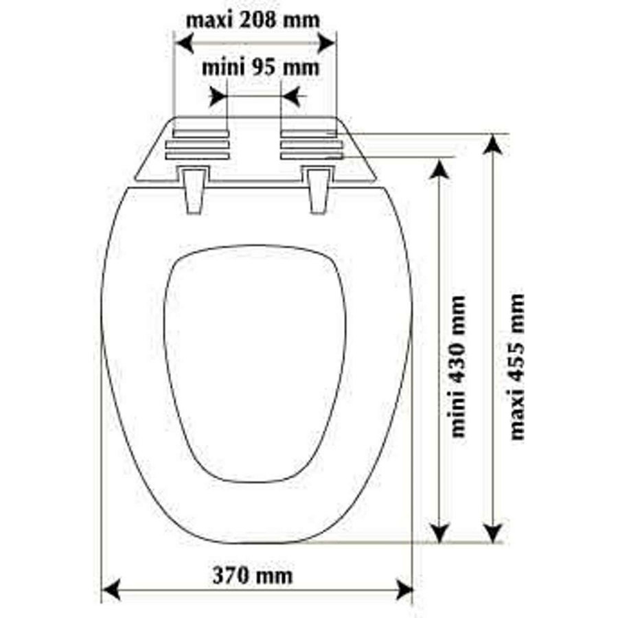 Toiletzitting Allibert Atlas Afklikbaar 37x5,1x48 cm Geperst Hout Antraciet grijs