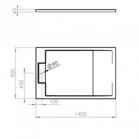 Douchebak Allibert Puretex Rechthoekig 140x90x4,5 cm Glanzend Wit (afvoer optioneel)