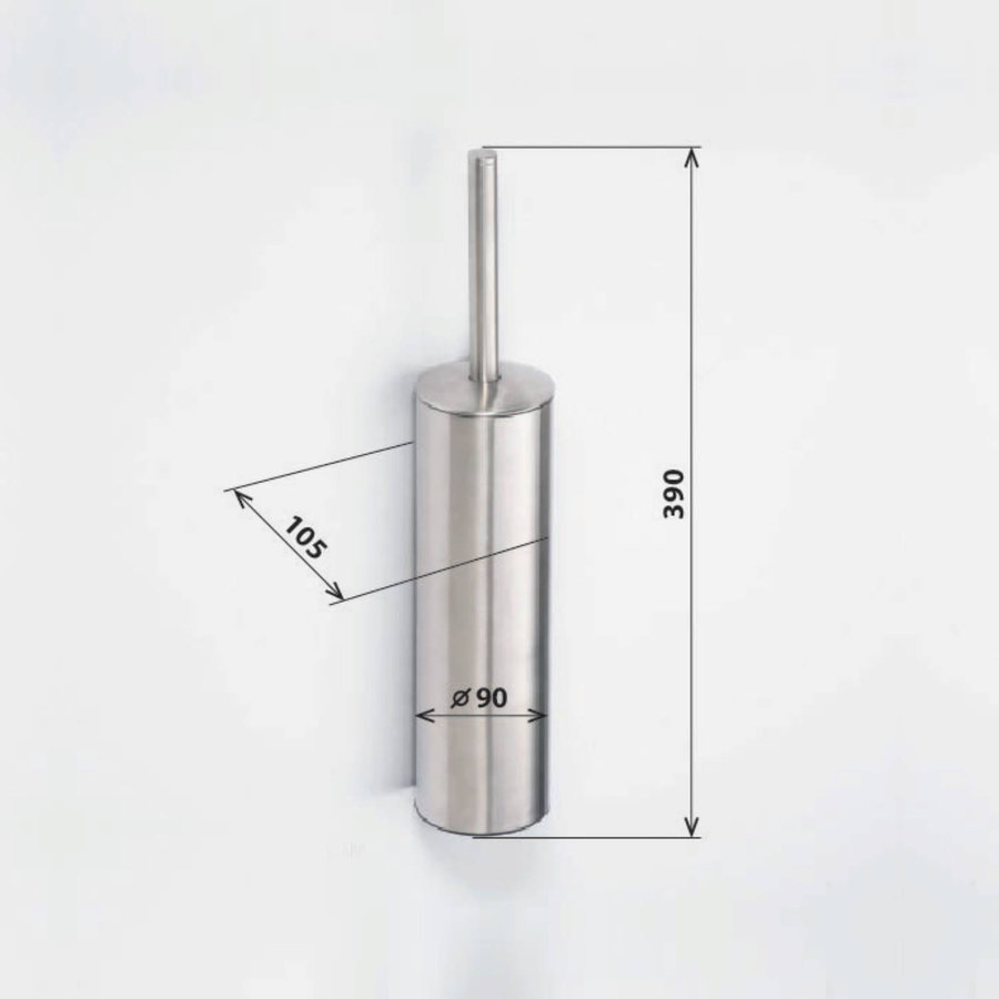 Toiletborstelhouder Sapho X-Steel Hangend Rond 39x9 cm RVS