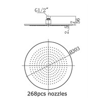 Regendouchekop Sapho Rond 30 cm Chroom