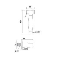 Bidet Handdouche Sapho Reitano Rubinetteria Incl. Slang en Handdouchehouder Goud