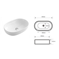 Waskom Sapho Caleo Ovaal 60.5x42 cm Keramiek Wit