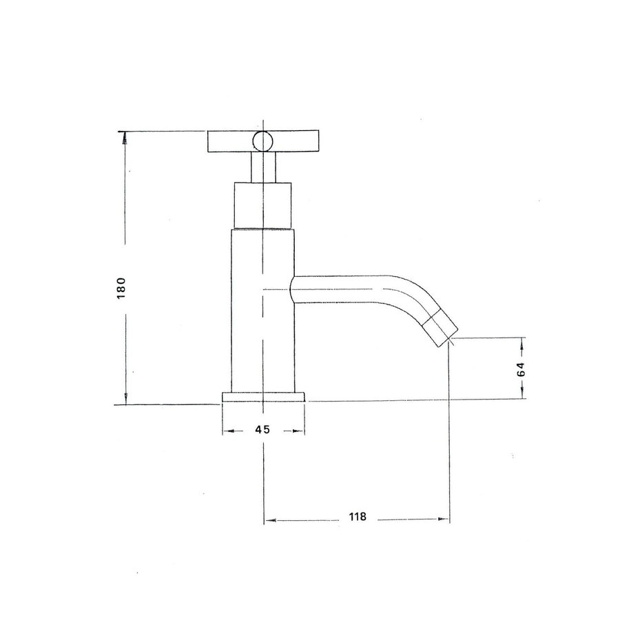 Fonteinkraan Sapho Axia 1-knop Gebogen 18 cm Chroom