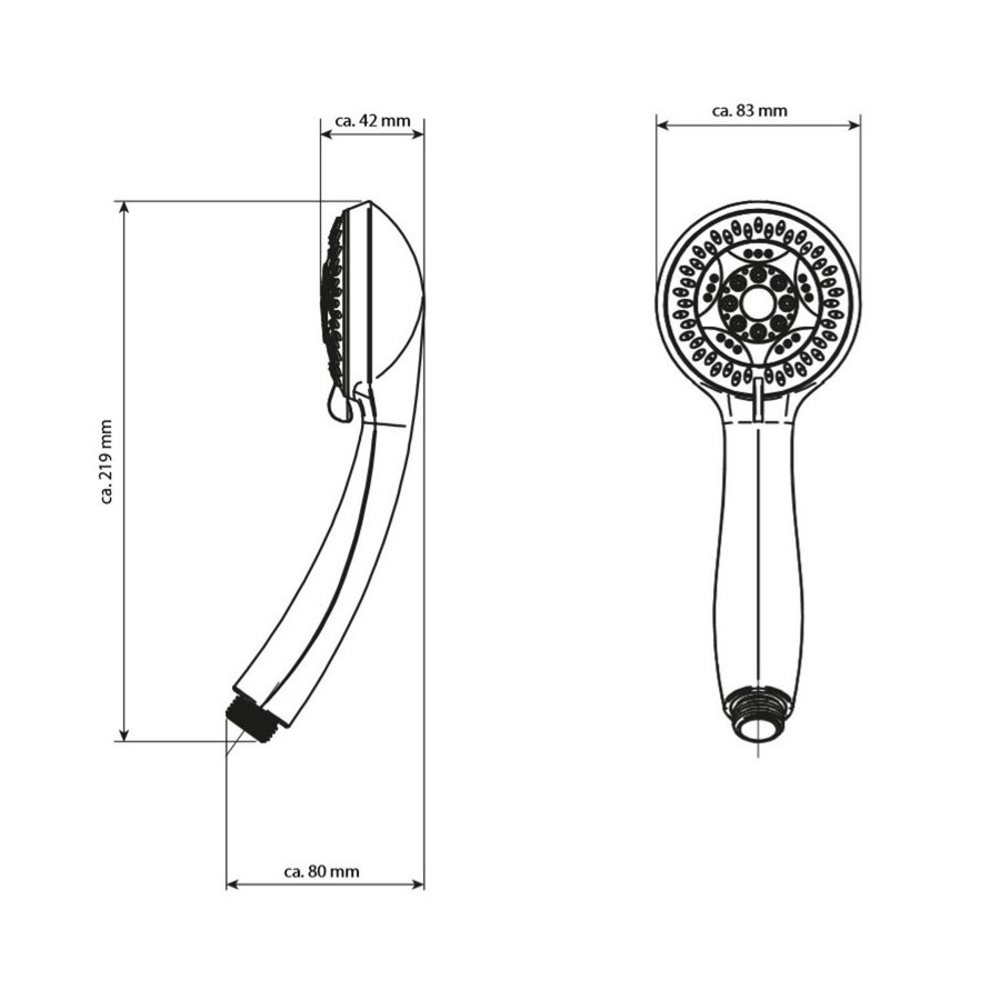 Handdoucheset Schutte Napoli 3 Functies 150cm Slang Chroom