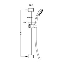 Doucheset Schutte Napoli 3 Functies 60cm Stang Chroom