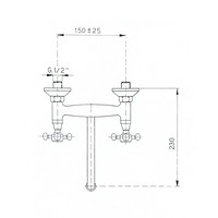 Inbouw Wastafelmengkraan Sapho Antea 2-knop Gebogen Uitloop 19 cm Chroom / Goud