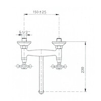 Inbouw Wastafelmengkraan Sapho Antea 2-knop Gebogen Uitloop 19 cm Rose Goud