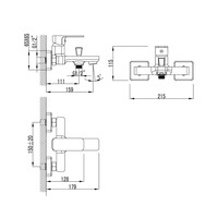 Opbouw Badkraan Sapho Factor Mengkraan 1-hendel 15.9 cm Chroom