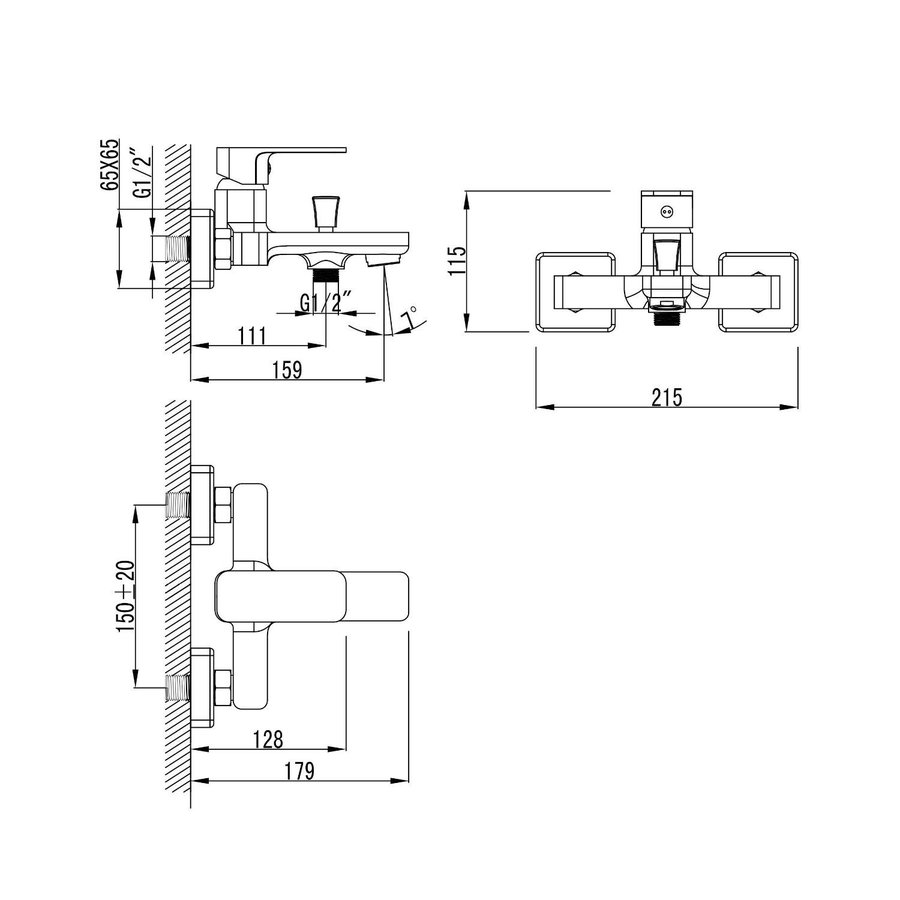 Opbouw Badkraan Sapho Factor Mengkraan 1-hendel 15.9 cm Chroom