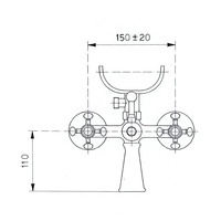 Badmengkraan Sapho Antea met Handdouche 2-knop 11 cm Chroom