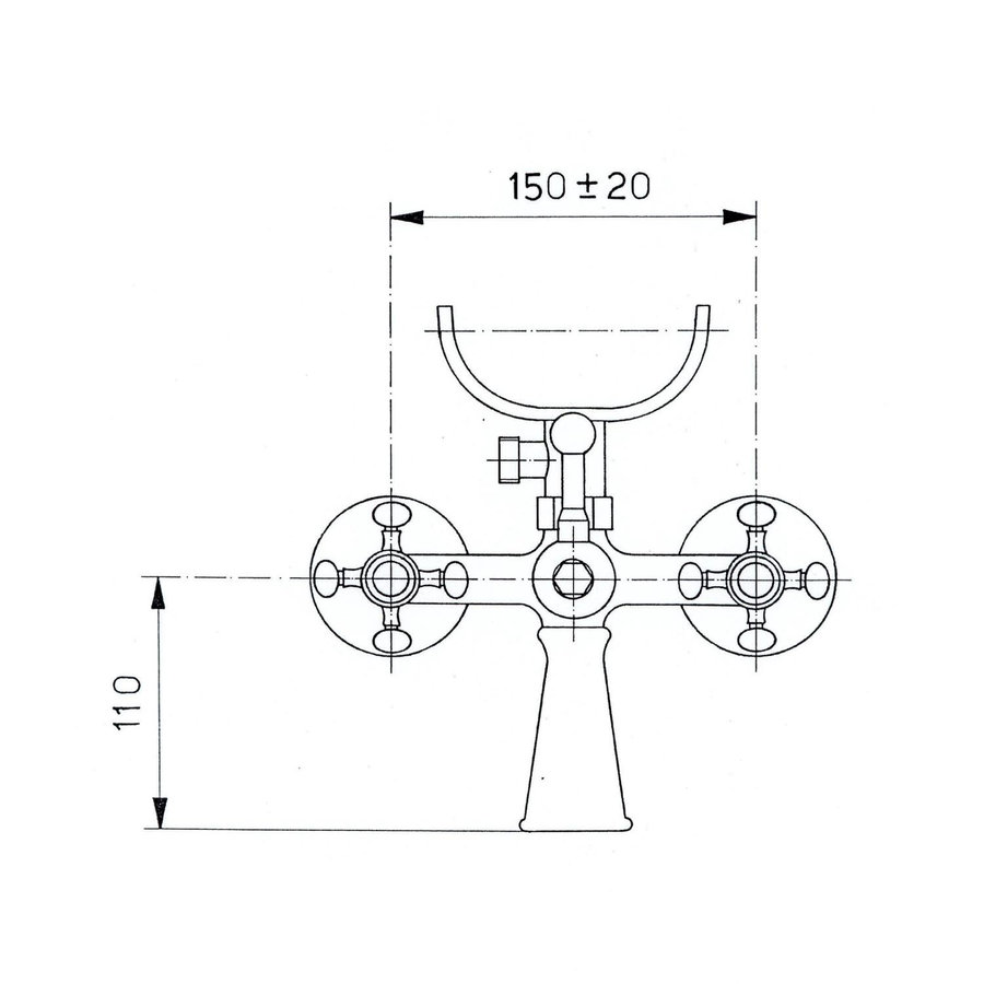 Badmengkraan Sapho Antea met Handdouche 2-knop 11 cm Rose Goud
