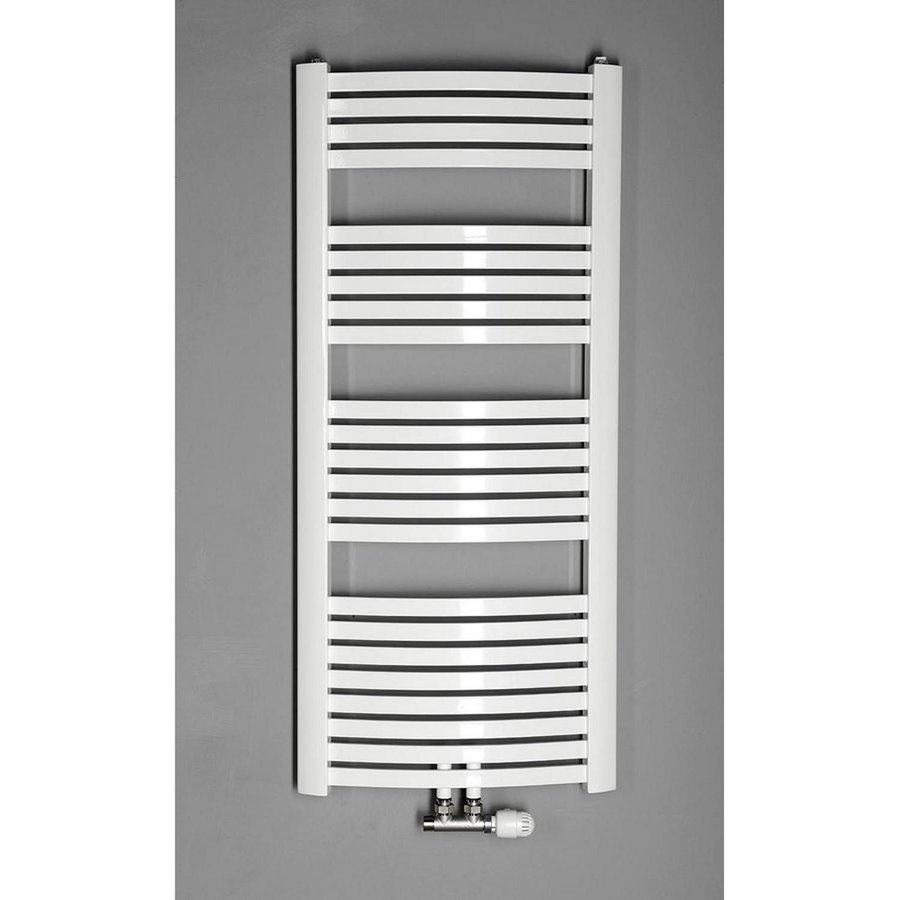 Handdoekradiator Sapho Aqualine Gebogen 55x123.7 cm Wit