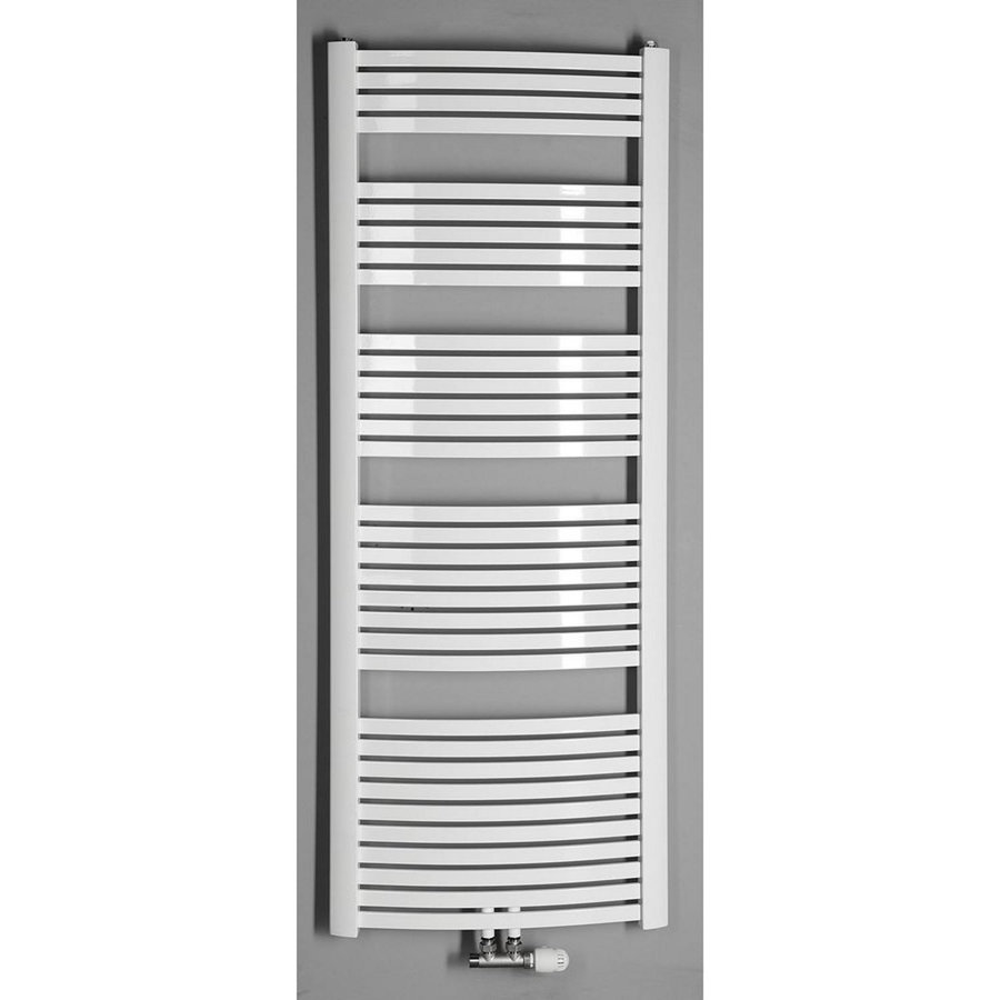 Handdoekradiator Sapho Aqualine Gebogen 65x174.1 cm Wit