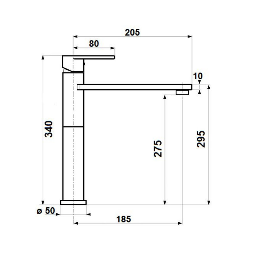Wastafelmengkraan Sapho Dandy 1-hendel Recht 34 cm Chroom