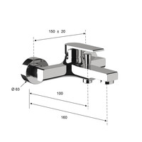 Opbouw Badkraan Sapho KAI Mengkraan 1-hendel 16 cm Chroom