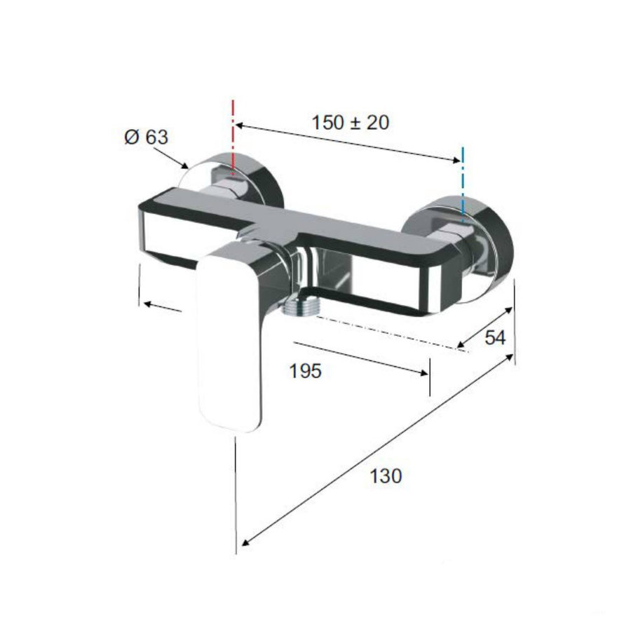 Opbouw Douchekraan Sapho Spy Mengkraan 1-hendel 19.5 cm Mat Zwart