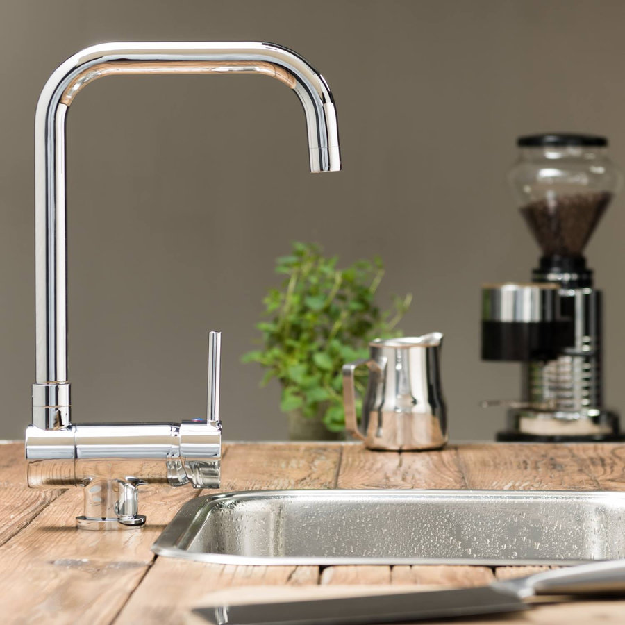 Keukenmengkraan Schutte Window Hoge Draaibare En Plooibare Uitloop Chroom