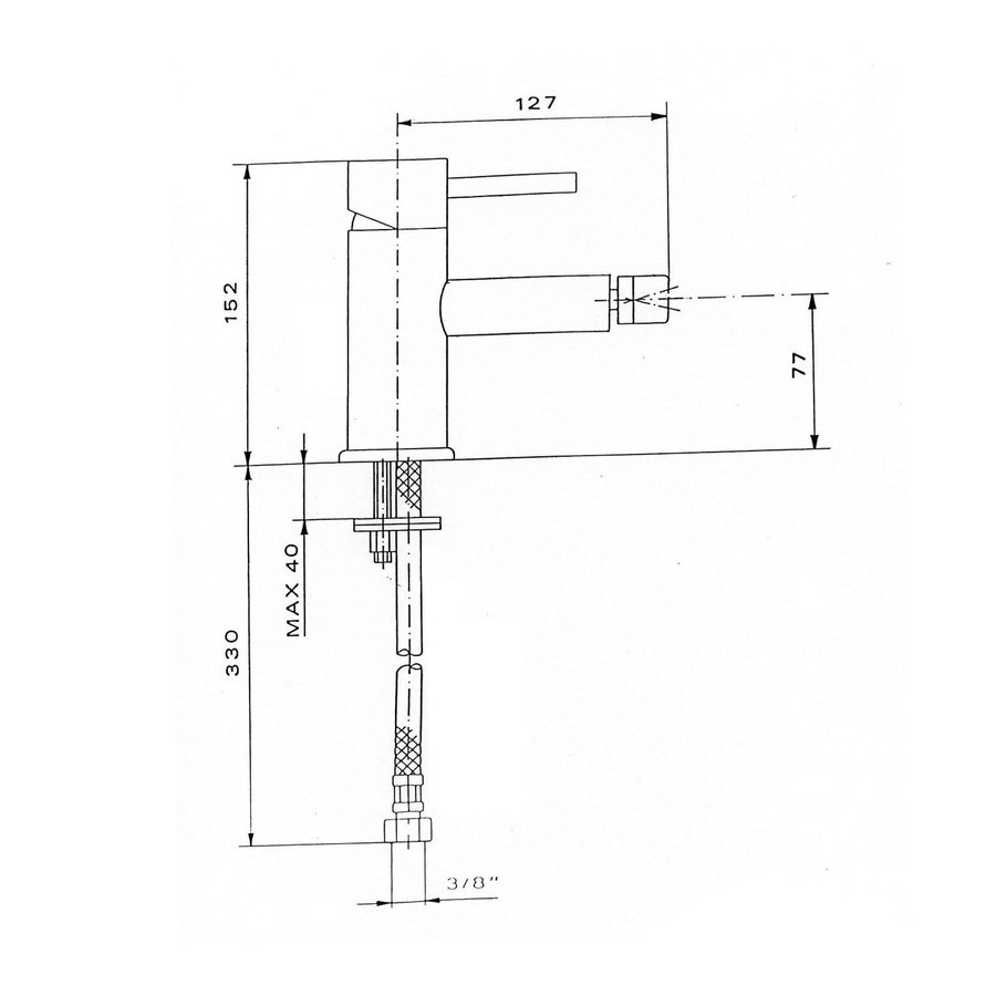 Bidetmengkraan Sapho Rhapsody 1-hendel 15.2 cm Chroom