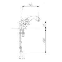 Wastafelmengkraan Sapho Antea 2-knop Uitloop 6.5 cm Chroom / Goud (incl. clickwaste)