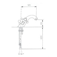 Wastafelmengkraan Sapho Antea 2-knop Uitloop 6.5 cm Brons (incl. clickwaste)