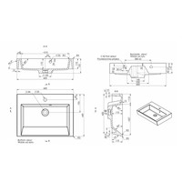 Wastafel Sapho Orinoko Rechthoekig 60x15x45 cm Marmer Wit