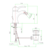 Bidetmengkraan Sapho KirkÃƒÂ© 1-hendel Gebogen 16.6 cm Chroom (incl. clickwaste)