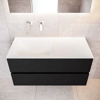 Badkamermeubel Solid Surface AQS Oslo 100x45 cm Mat Zwart Urban (zes varianten)