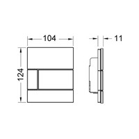 Urinoir Set Salenzi Hung Achterinlaat Mat Zwart met TECE Loop Drukplaat Glas