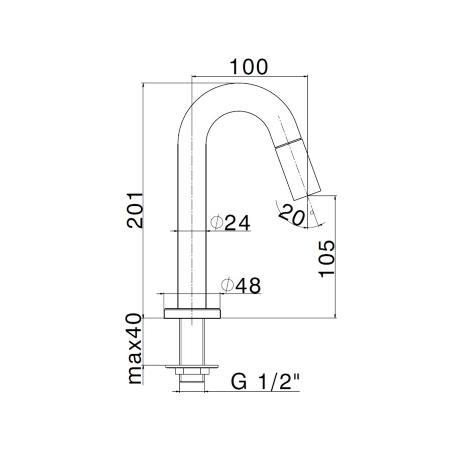 Salenzi Fonteinset Spy 45x20 cm Mat Zwart (Keuze uit 8 kranen in 4 kleuren)