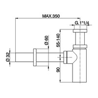 Salenzi Fonteinset Spy 45x20 cm Glans Wit (Keuze uit 8 kranen in 4 kleuren)