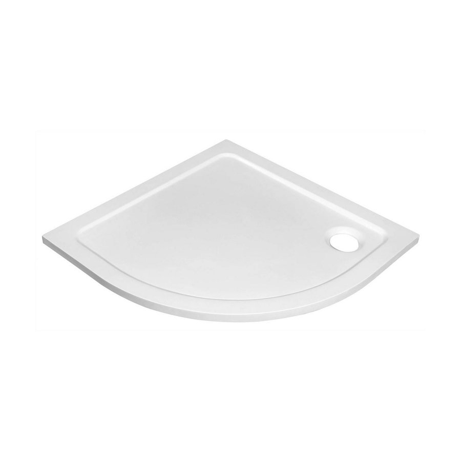 Douchebak Marmer Sapho Aqualine 90x90x3 cm Kwartrond Wit