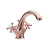 Wastafelmengkraan Sapho Antea 2-knop Uitloop 12 cm Rose Goud (incl. clickwaste)