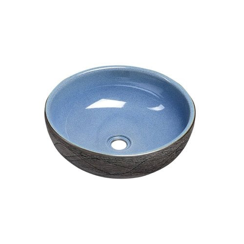 Waskom Sapho Priori Rond 41x15 cm Keramiek Decor Blauw / Grijs 