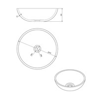 Waskom Sapho Priori Rond 41x15 cm Keramiek Decor Blauw / Grijs