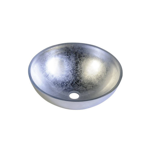 Waskom Sapho Murano Argento Rond 40x14 cm Glas Metallic Zilver 