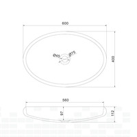 Waskom Sapho Thin Ovaal 60x40x11.2 cm Solid Surface Wit