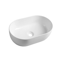 Waskom Sapho Thin Ovaal 60x40x14.5 cm Solid Surface Mat Wit