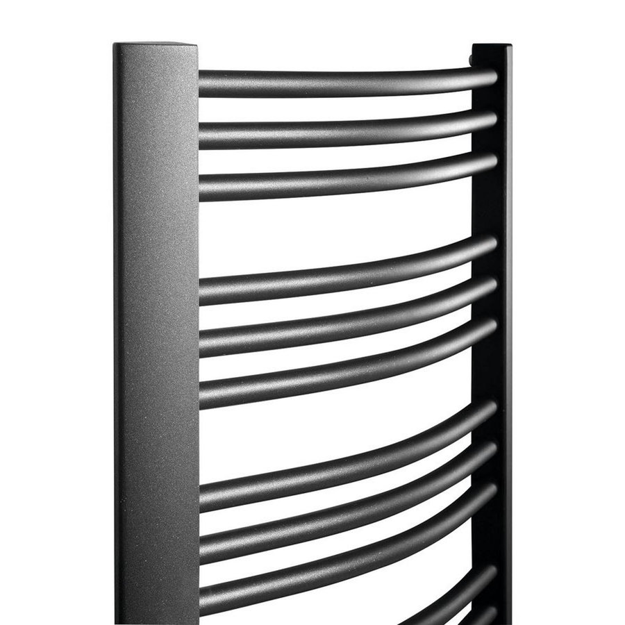 Handdoekradiator Sapho Egeon Gebogen 59.5x81.8 cm Antraciet