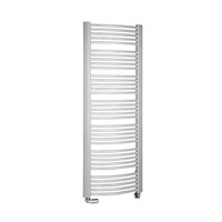 Handdoekradiator Sapho Egeon Gebogen 59.5x174.2 cm Zilver